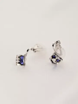Клипсы Миражи с синими кристаллами Swarovski
