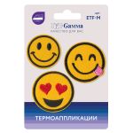 Аппликация термоклеевая "Смайлы" 5х5 см, №03, 3 шт, 03-305, Gamma ETF