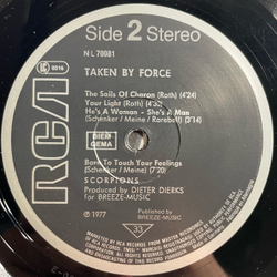Винтажная виниловая пластинка LP Scorpions Taken By Force (Германия 1983)