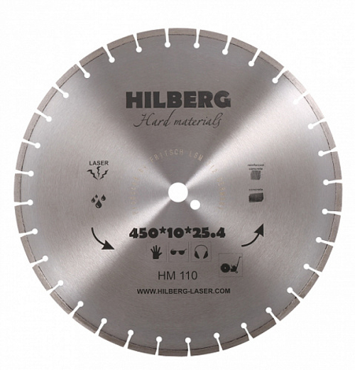 Диск алмазный отрезной 450*25,4*12 Hilberg Hard Materials Лазер (1 шт.) Hilberg