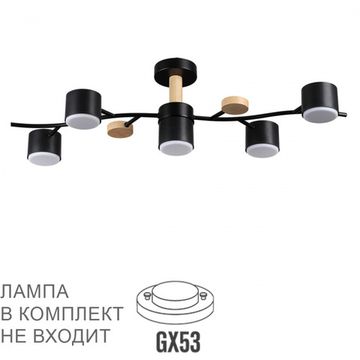 Потолочный светильник 5*GX53 8194/5C черный Crypto Lumion