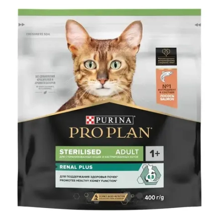 Сухой корм Лосось, 400г для стерилизованных кошек Pro Plan RENAL PLUS