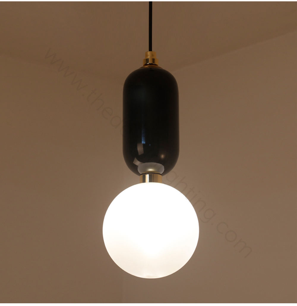Pendant design lamp Aballs  by Parachilna (Black,  D20)