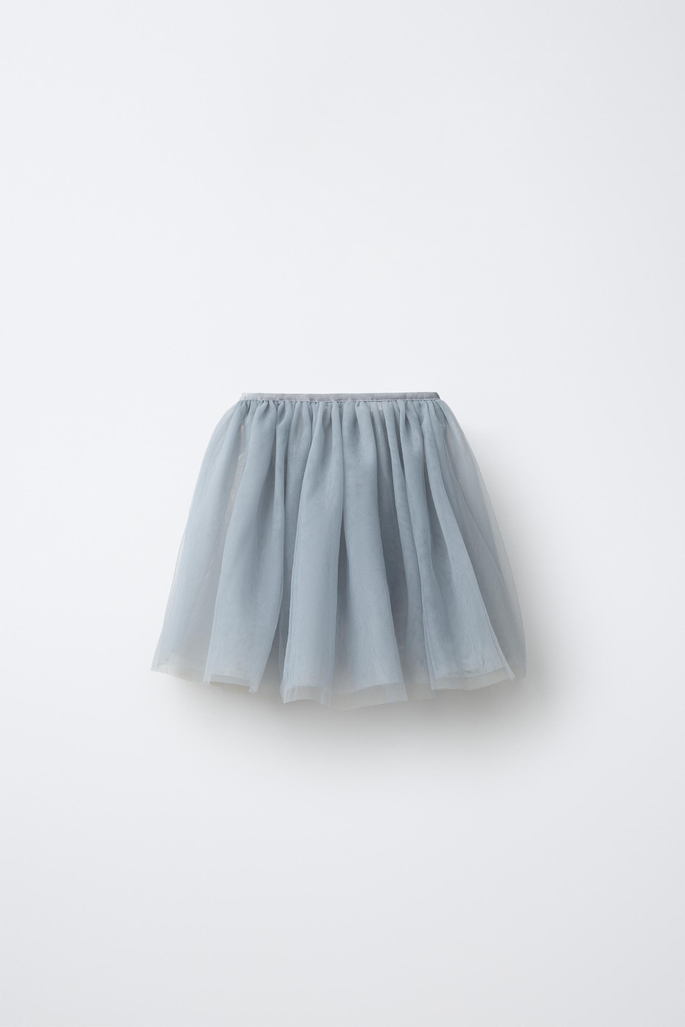 ZARA ЮБКА ИЗ ПОЛУПРОЗРАЧНОЙ ТКАНИ, СЕРОВАТЫЙ