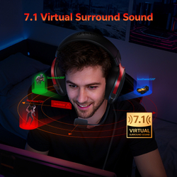 Проводные наушники полноразмерные игровые QCY Heroad VN200 PRO (черно-красные)