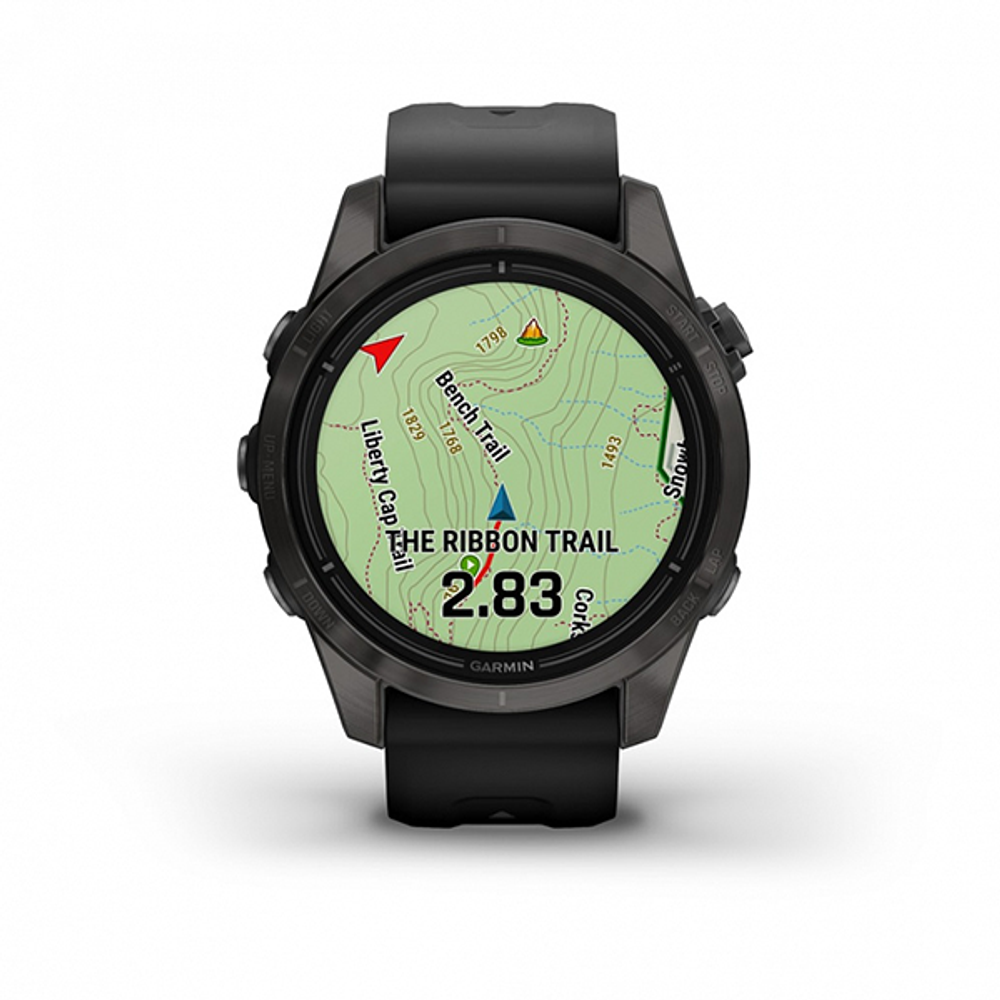 Умные часы Garmin Epix Pro (Gen 2) угольно-серый, черный ремешок