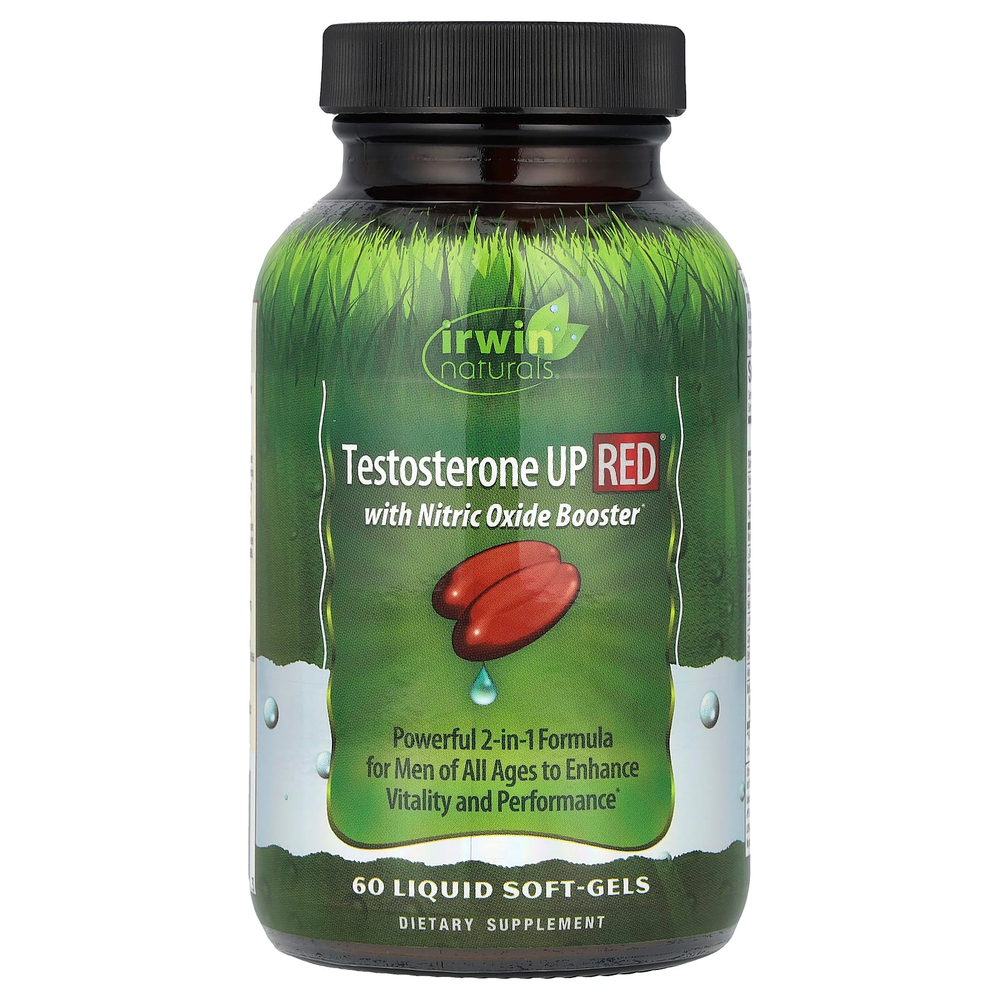 Irwin Naturals, Testosterone UP RED с бустерами с оксидом азота, 60 желатиновых капсул