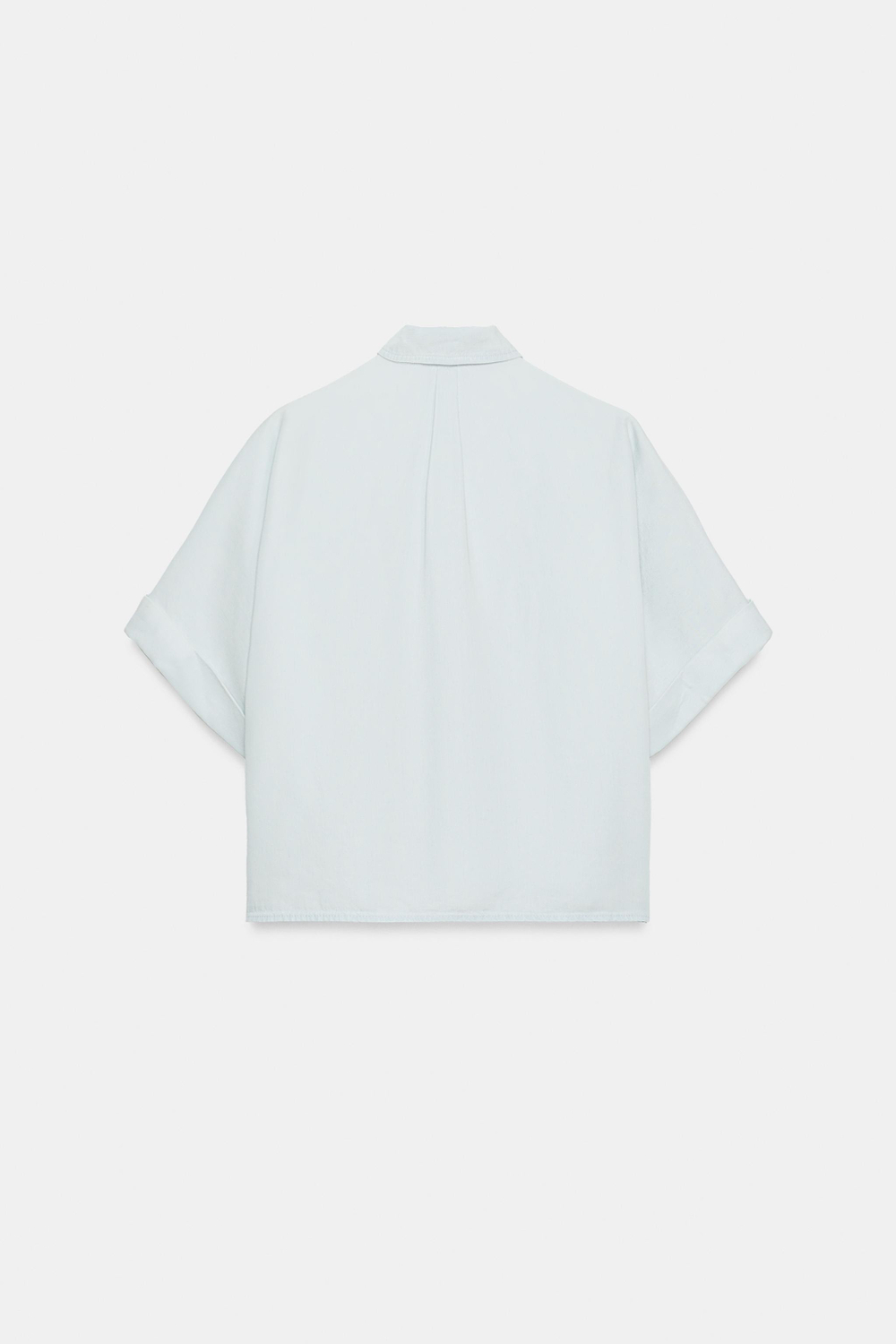 РУБАШКА СТРУЯЩЕГОСЯ ПОКРОЯ С КОРОТКИМИ РУКАВАМИ — ZARA