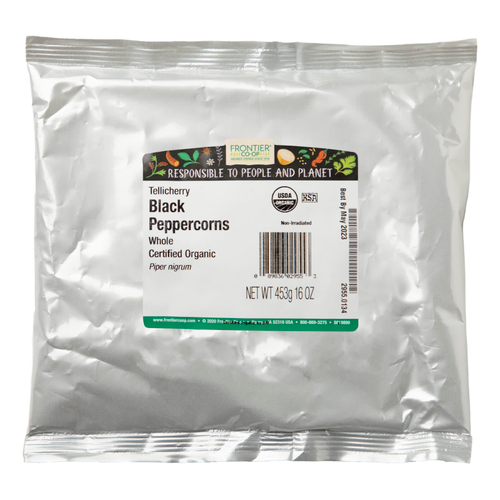 Frontier Co-op, органический черный перец горошком, цельный, 453 г (16 унций)