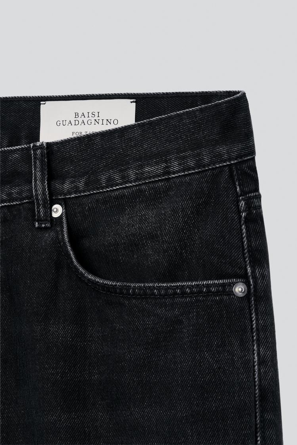 ZARA X BAISI GUADAGNINO ДЖИНСЫ СВОБОДНОГО КРОЯ С ПРИНТОМ, ЧЕРНЫЙ