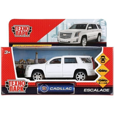 Модель ин. мет. "Cadillac Escalade" 12см, открыв. двери, белый в коробка ESCALADE-WT (Технопарк)