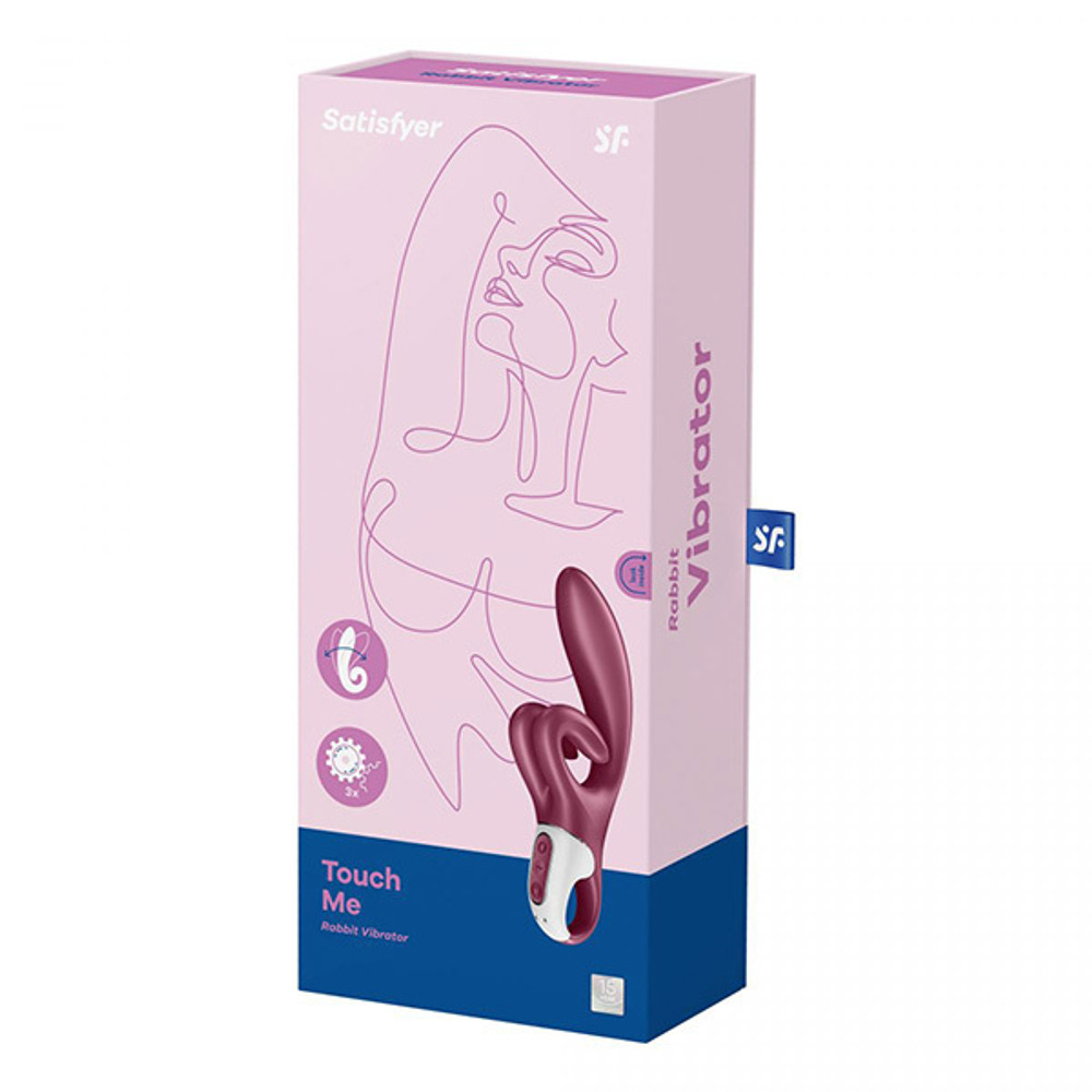 Бордовый вибратор-кролик 21,2см Satisfyer Touch me