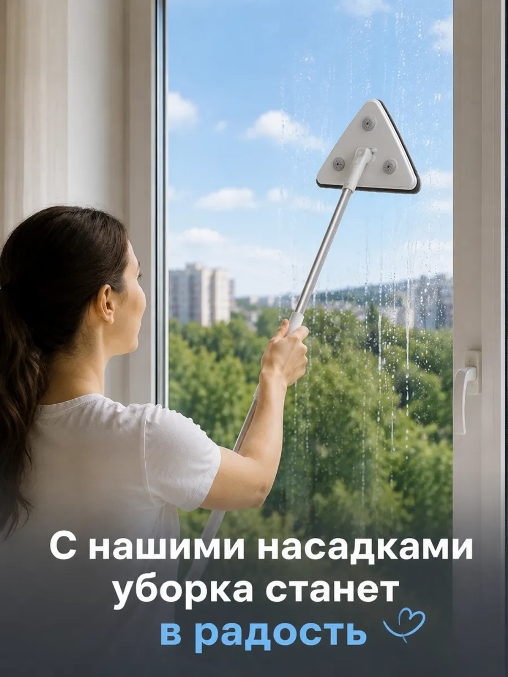 Насадка на умную швабру треугольная из микрофибры 2 шт