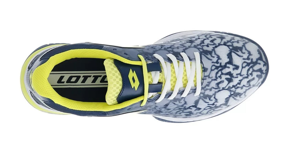 Мужские кросовки для Padel Lotto Superrapida 200 III - all white/acid yellow/dark denim