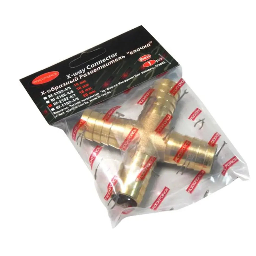 Разветвитель X-образный ''елочка''18мм RockForce##Rock FORCE RF-E102-4/7