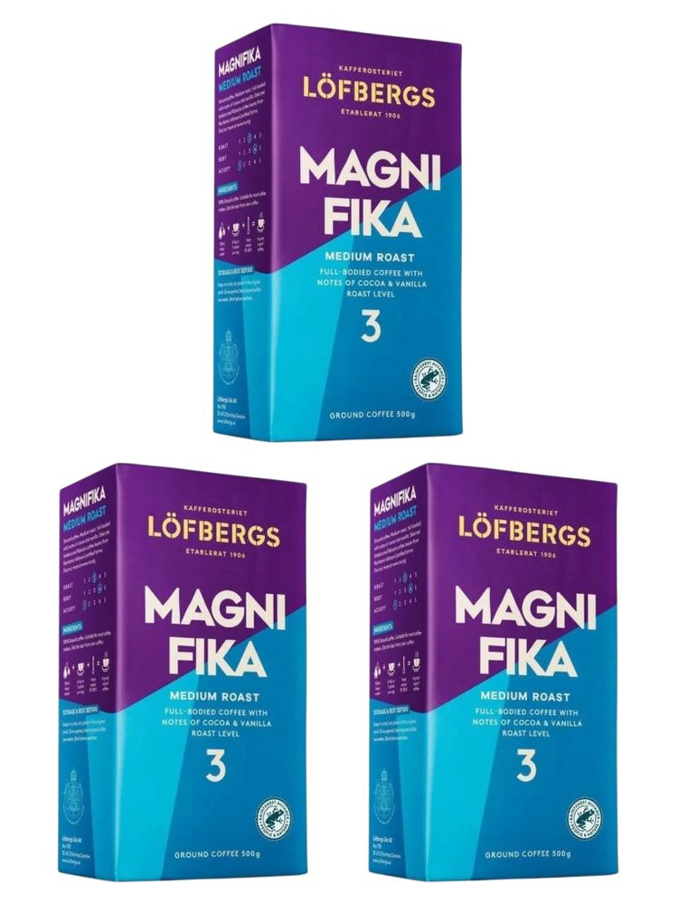 Кофе молотый Lofbergs Magnifika 500 гр 3 шт