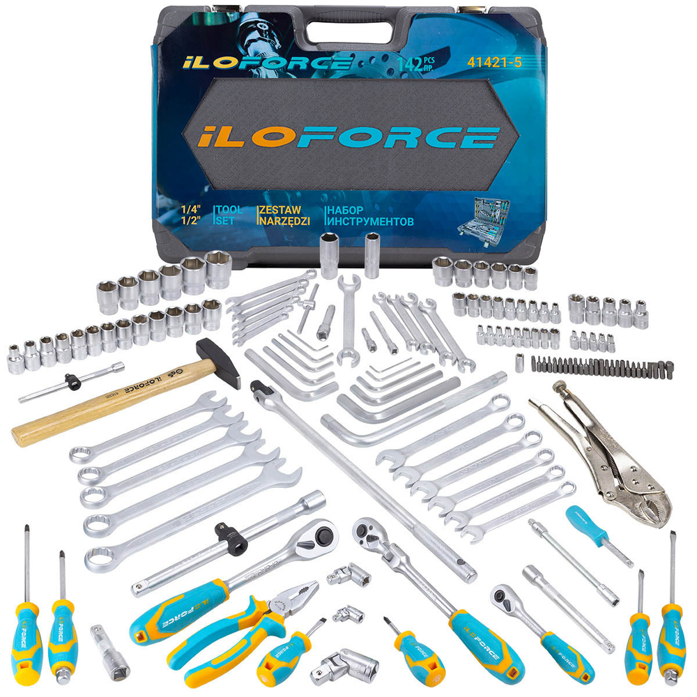 Набор инструментов 142пр.1/4'',3/8'',1/2'' ILOforce IF-41421-5