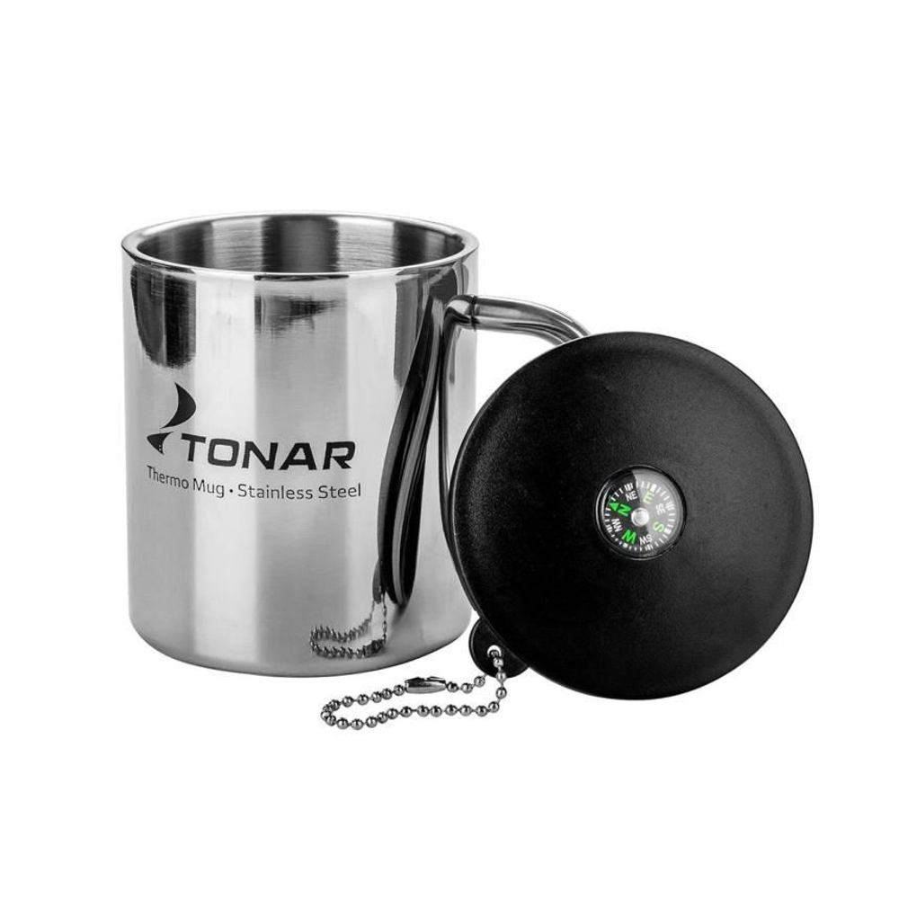 Термокружка 350ML с пл. крышкой+карабин (T.TK-038-350)