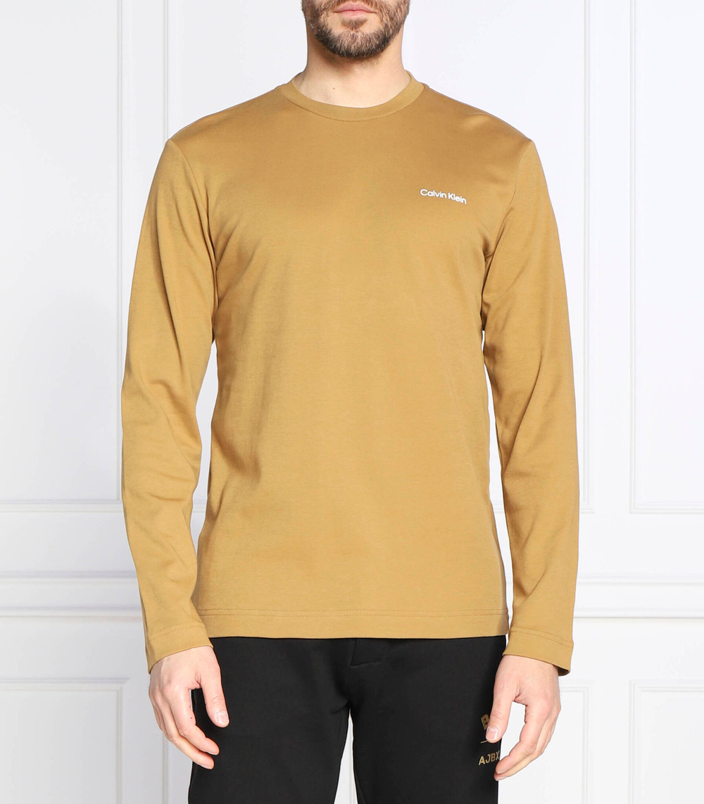 лонгслив micro logo Calvin Klein - светло-коричневый(K10K110629)