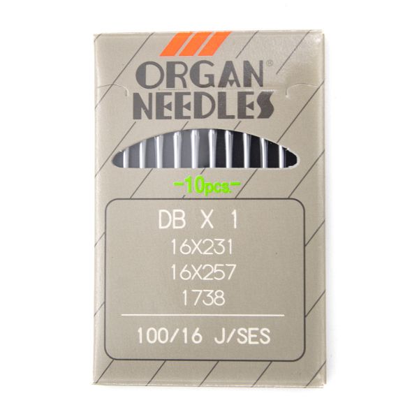 Иглы для промышленных швейных машин DBx1, №100 J (SES), 10 шт, Organ