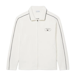 Мужская теннисная кофта Lacoste Tennis Heritage Zipped Badge Accent - white/navy blue