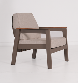 Комплект SELIN Seating Set. Диван + 2 Кресла + Стол. Алюминий, ироко. Поставка 45 дней.