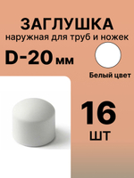Заглушка наружная 20 мм круглая для трубы