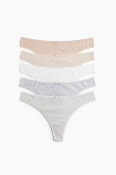 Хлопковые трусы-стринги, 5 шт. — средняя посадка - H&M