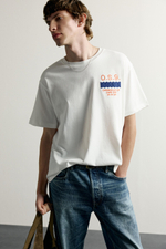 ФУТБОЛКА СВОБОДНОГО КРОЯ С КОМБИНИРОВАННОЙ ВЫШИВКОЙ — ZARA · 0962/356