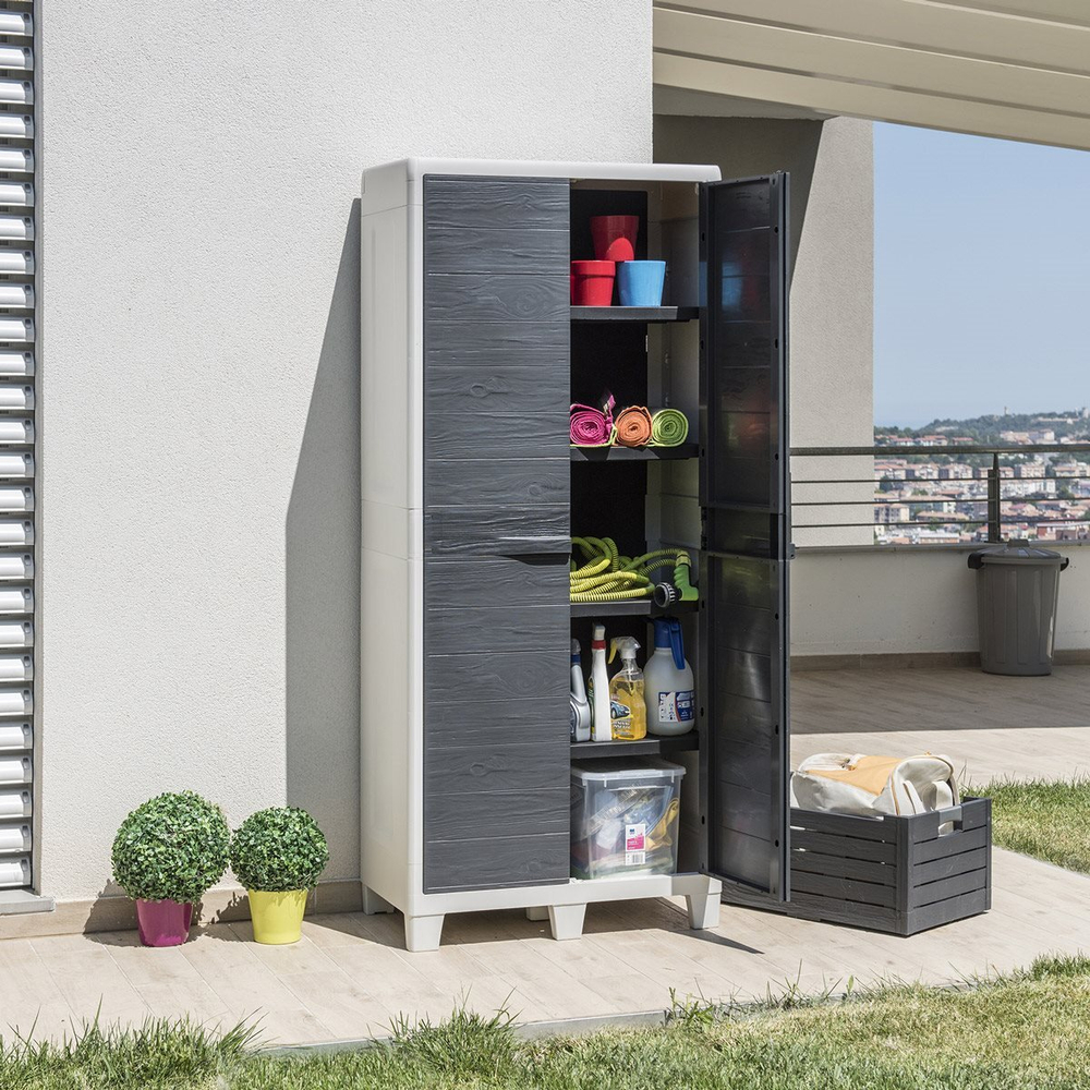 Уличный пластиковый шкаф Toomax Woody's XL Shelves