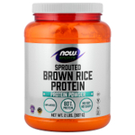 NOW Foods, Sports, протеиновый порошок из проросшего коричневого риса, без добавок, 907 г (2 фунта)