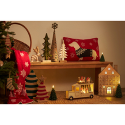 Плед из хлопка с новогодним рисунком Fluffy snowflakes из коллекции New Year Essential, 130х180 см