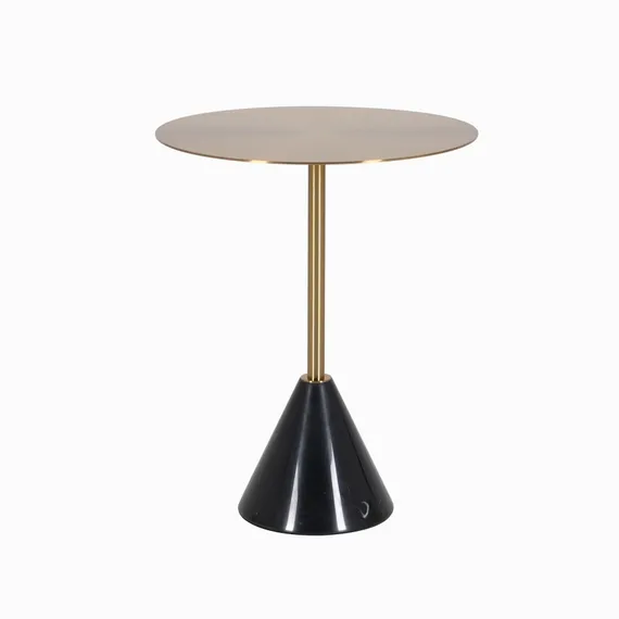 Кофейный стол Solo Marble Ø40х50 см, черный мрамор, золото