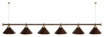 Лампа STARTBILLIARDS 6 пл. (плафоны зеленые,штанга зеленая,фурнитура золото)