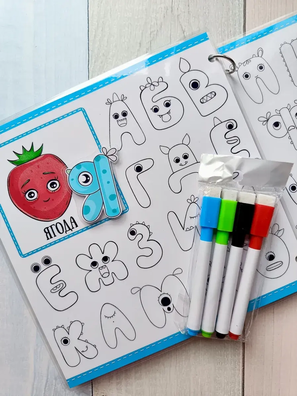 Развивающая книга-игрушка "Веселые буквы" на липучках