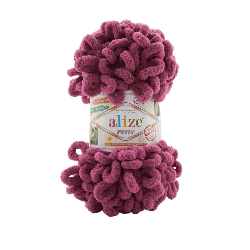 Пуффи (Puffy) пряжа Alize 100%микрополиэстер 5х100г/9,2 м 974 фуксия
