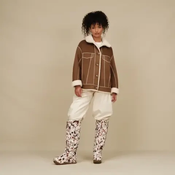 UGG Двусторонняя куртка-тракер Frankie, экрю/каштановый