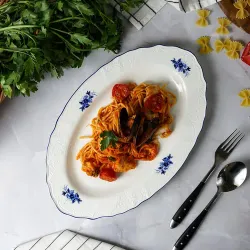 Блюдо овальное 35,2*22,4 см h2,5 см Blue Flower P.L. Proff Cuisine [1]