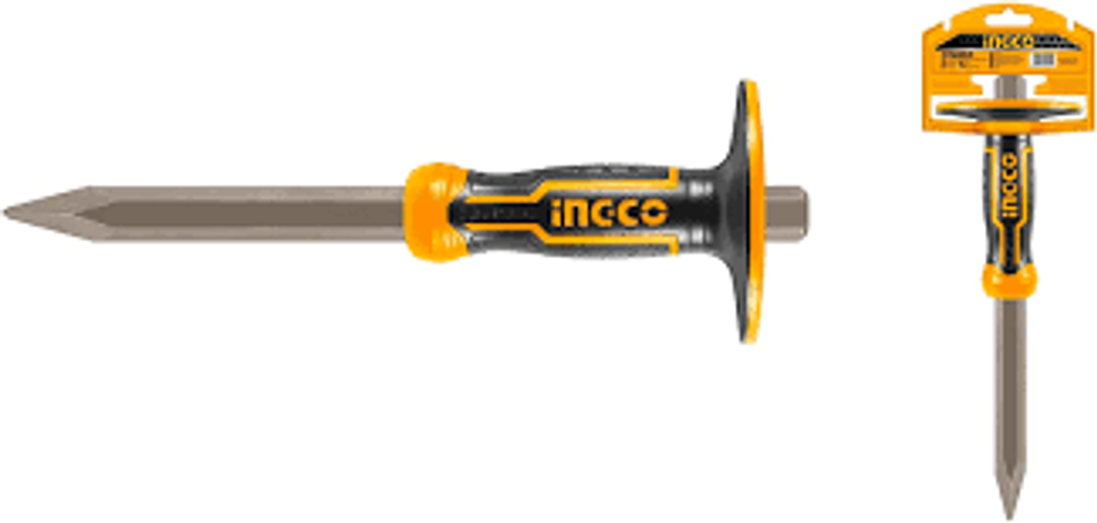 Зубило пикообразное с протектором INGCO HCC850416 INDUSTRIAL 305х16х4 мм