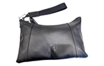 Balenciaga Zip Closure Grain Calfskin Clutch Men"s Black