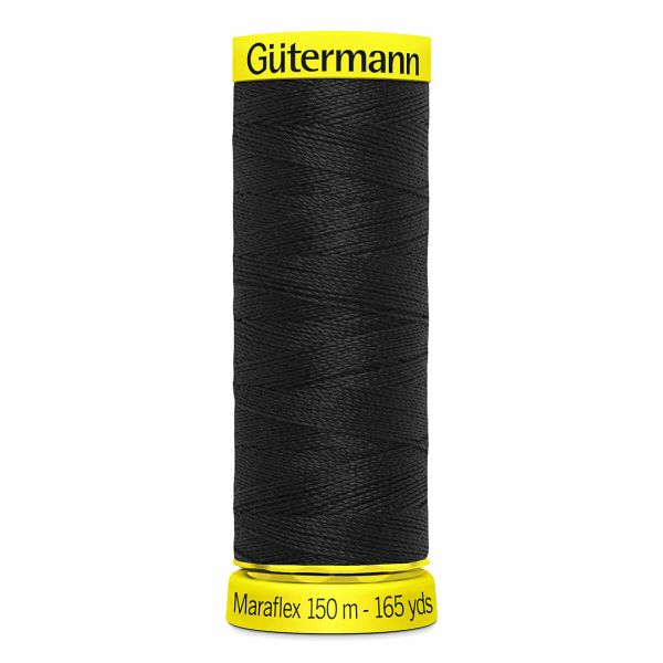 Нитки для трикотажа Gutermann Maraflex 120 (150 метров), 5 кат. | _000 черный