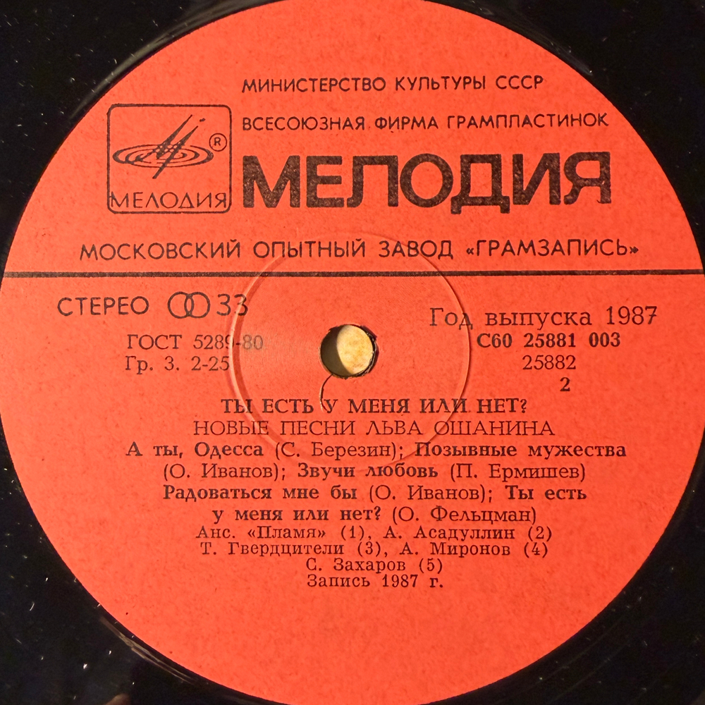 Виниловая пластинка Сборник Лев Ошанин – Ты Есть У Меня Или Нет? LP Мелодия