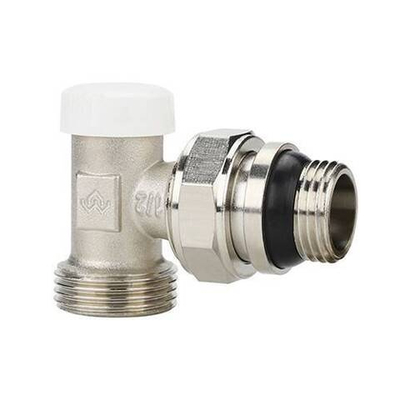 Клапан балансировочный угловой Varmega VM102 - 1/2" x 3/4" (НР/НР-американка, PN10, T110°C, O-ring)
