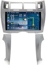 Магнитола для Toyota Vitz 2, Yaris 2 2005-2011 (рамка серебро тип 2) - Teyes CC4-PRO монитор 9.5" 2K QLED на Android 13, Быстрейшая, Snapdragon 778G, ИИ, CarPlay, DSP, 4G SIM-слот
