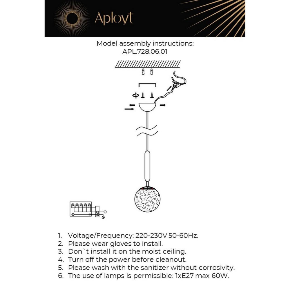 Подвесной светильник Aployt Lora APL.728.06.01