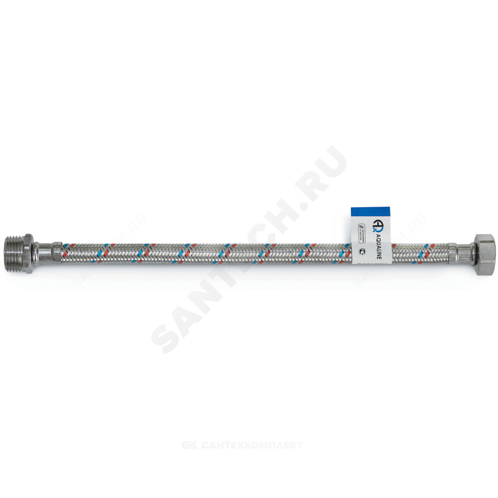 Подводка гибкая для воды нержавеющая оплетка 1/2" г-ш L=0.8м AQUALINE 04820