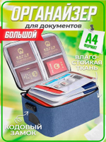 Водонепроницаемый органайзер для документов, сумка для хранения, увеличенной емкости, синий