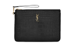 SAINT LAURENT Monogram Leather Tablet Bag Women"s Black