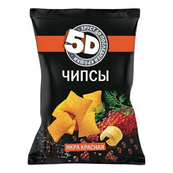 Чипсы "5D" со вкусом икра красная 90гр*28шт