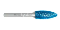 Борфреза твердосплавная Karnasch форма H, 3х6х3х38 мм, насечка HP-4, покрытие Blue-Tec, арт. 11.5072-005